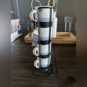 Black and Gray Stackable Mugs Set